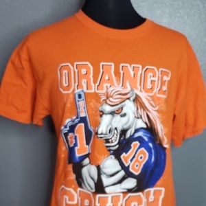 Denver Broncos NFL Orange Large PreOwned  T-Shirt-Orange Crush 2014